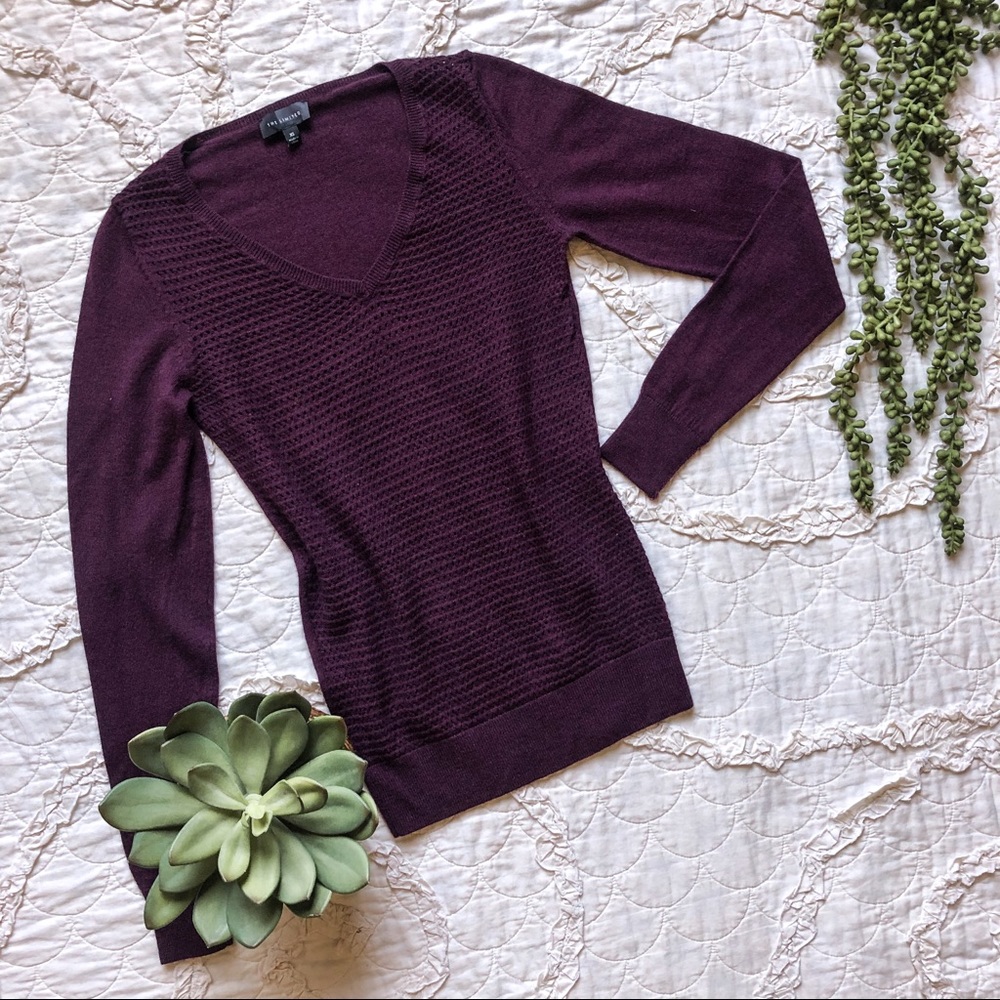 The Limited Light Weight Plum Fitted Sweater